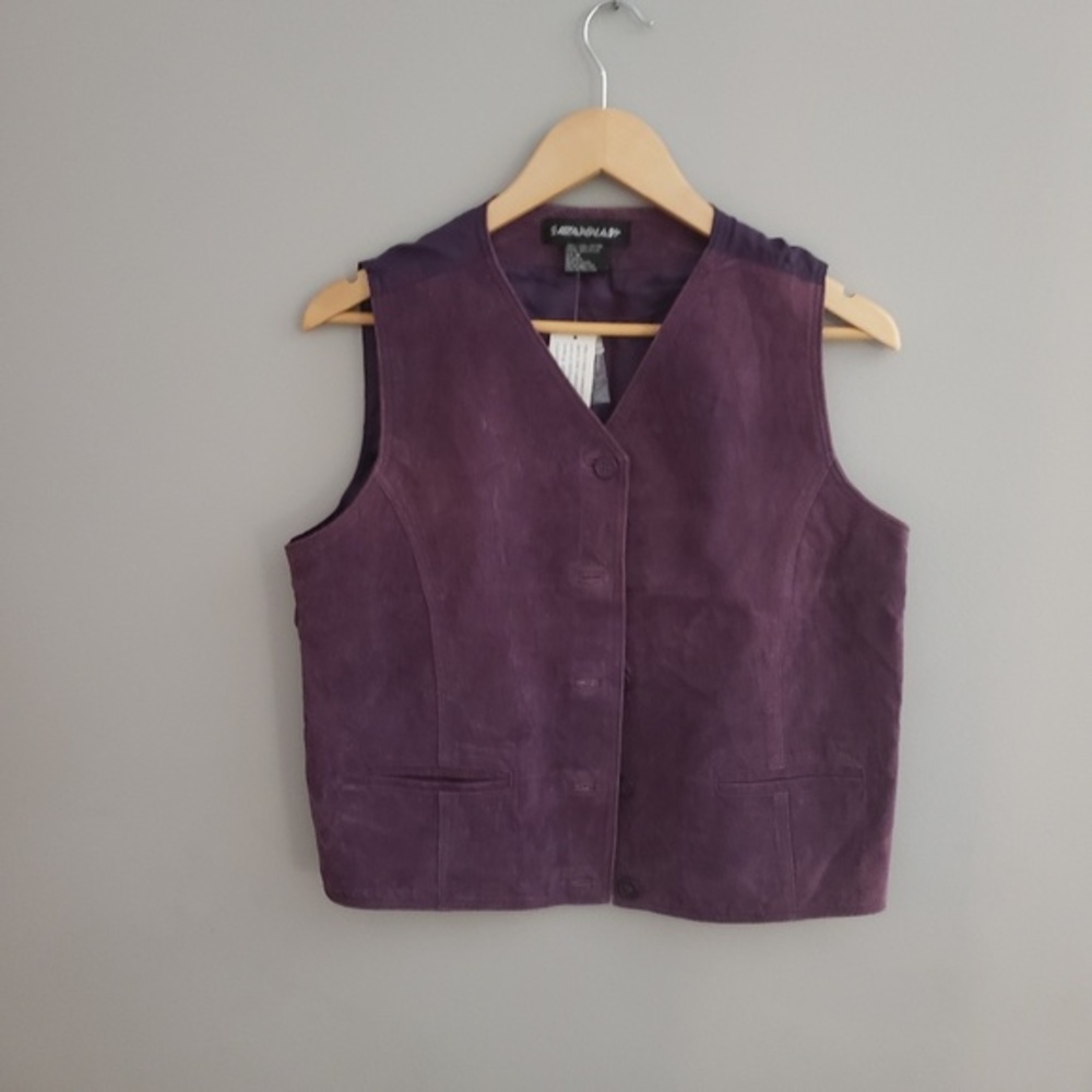 Vintage‎ Savannah  purple suede vest medium